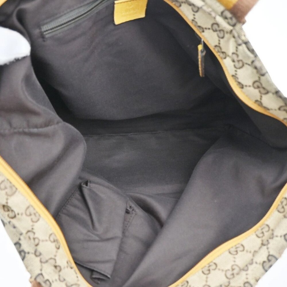 GUCCI GG Canvas Shoulder Tote Bag Leather canvas Yellow Italy 66CA368 - Picture 7 of 14